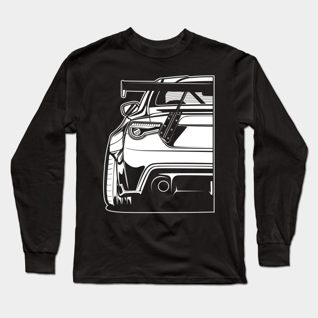 Toyota GT86 / Subaru BRZ (White Print) Long Sleeve T-Shirt by idrdesign